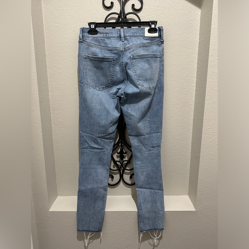 Express Skinny Mid Rise Distressed Jeans - Picture 2 of 4